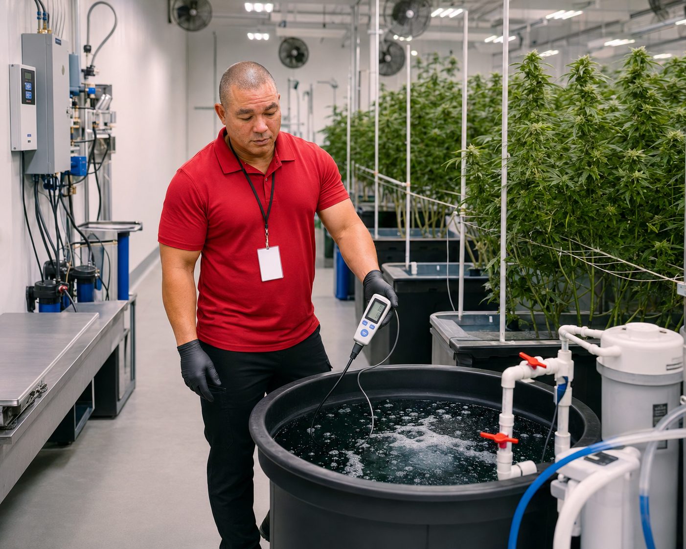 Hydroponic CBD cannabis cultivation at the BiomedRx Upland, California facility